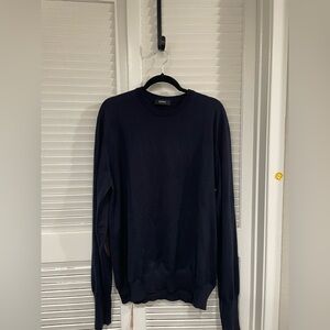 Alpha Studio Navy Blue Crewneck Sweater NWOT 100 percent Lana wool